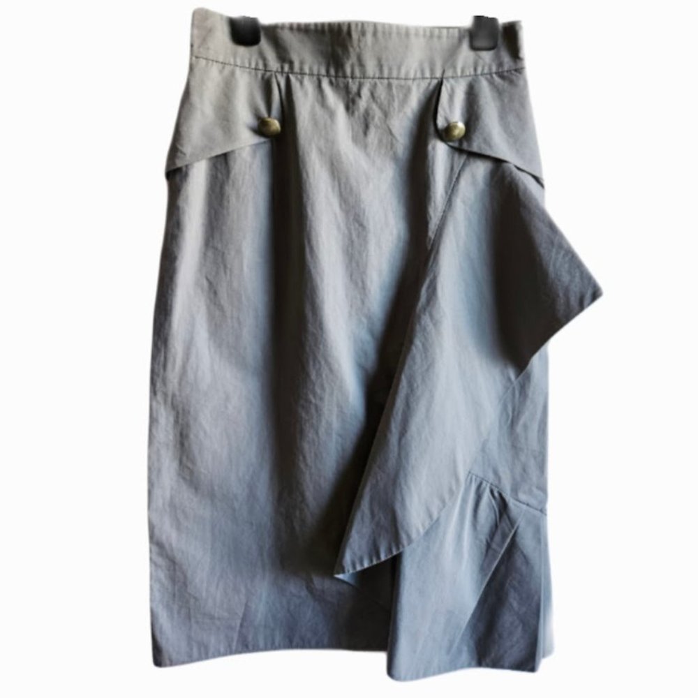 Valentino Gray Asymmetrical Pencil Skirt